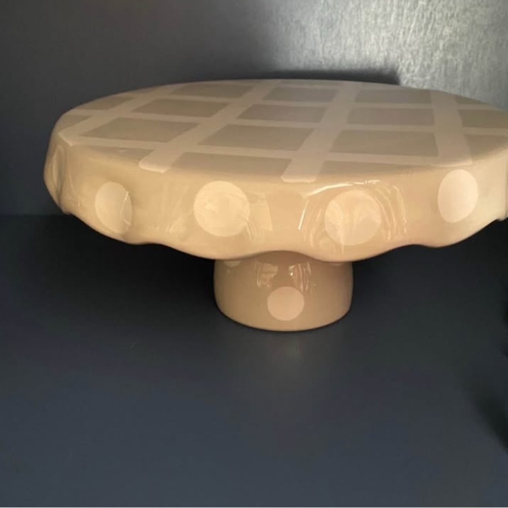 Cream Polka Dot Cake Stand